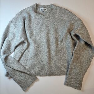 Urban Weekend Cropped Gray Sweater Small Minimalist Soft Knit